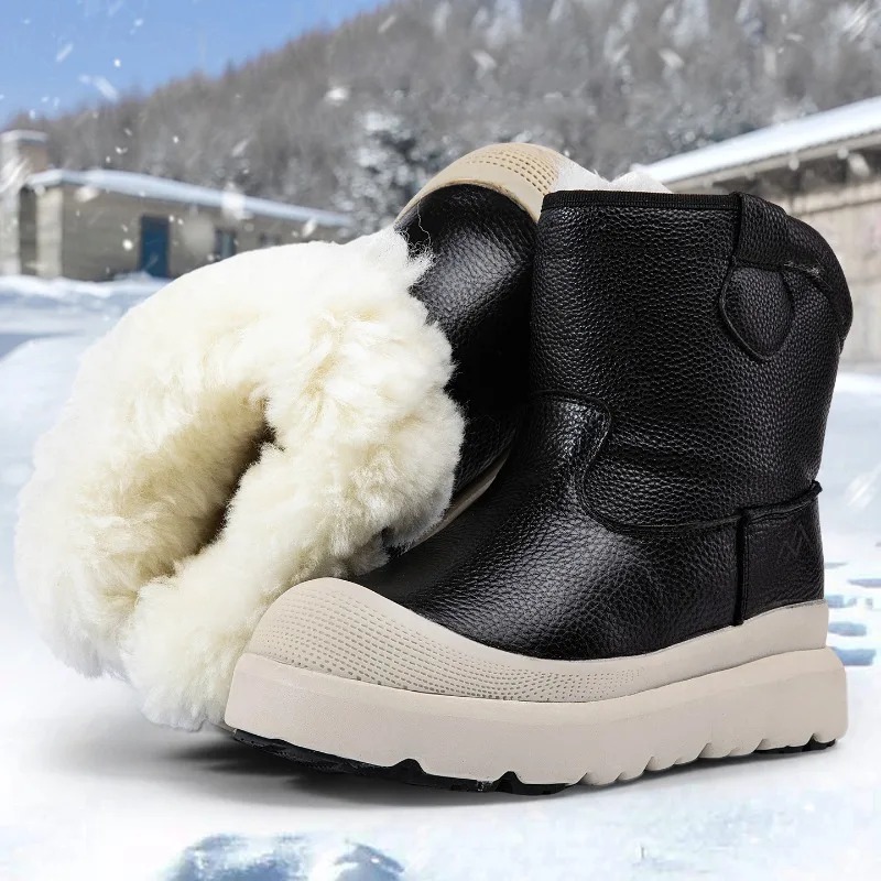 Men'S Shoes With Height Increase - Sepatu Bot Salju Pria Kulit Asli